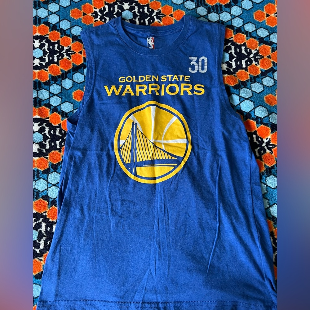 NBA Boys Golden State Warriors Curry 30 Cotton Tank Top Tee RARE